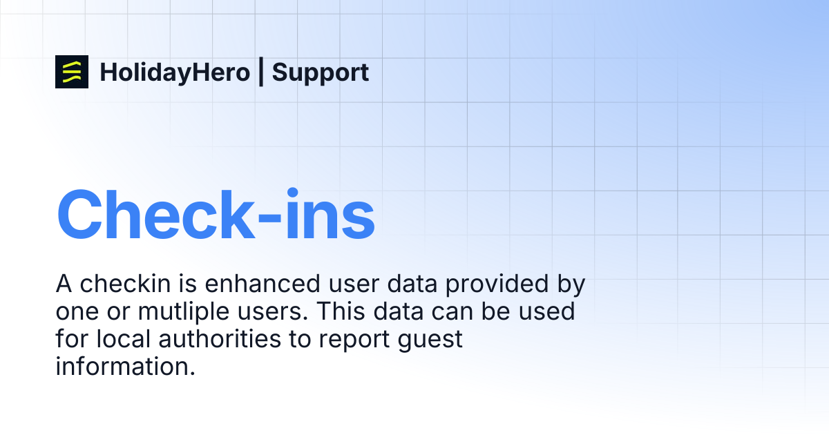 Check-ins | HolidayHero | Support